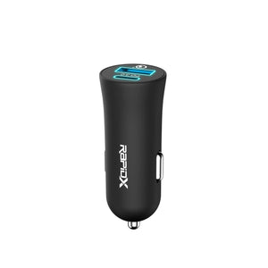 X2PD Compact & Fast Dual Car Charger with 30W USB-C PD - Black - RapidX