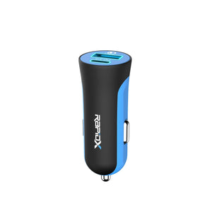 X2PD Compact & Fast Dual Car Charger with 30W USB-C PD - Blue - RapidX