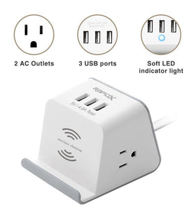 MyDesktop 29W Wireless Charging Stand with 3 USB Ports and 2 Power