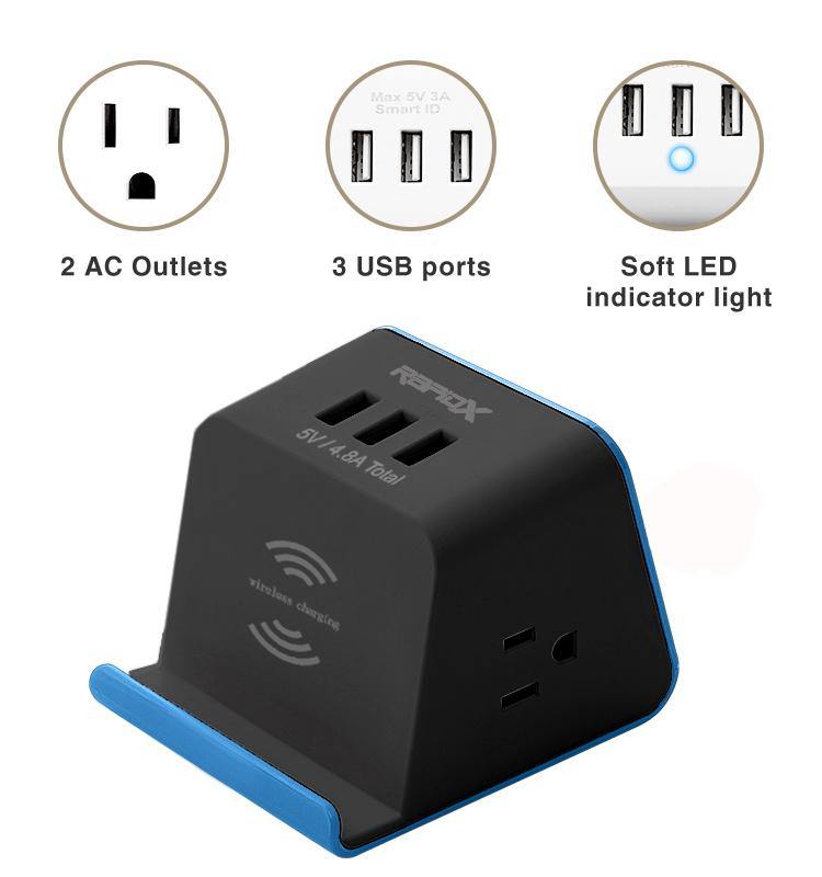 MyDesktop 29W Wireless Charging Stand with 3 USB Ports and 2 Power Out -  RapidX