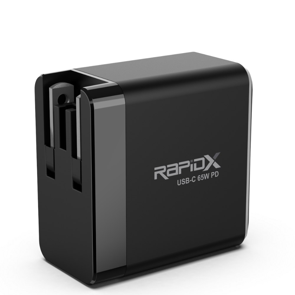 Cargador rápido, GaN, 1x USB-C PD, 1x USB-A QC, Mini Cargador, 65 W, blanco