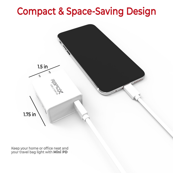 Mini PD 30W USB-C PD Wall Adapter - RapidX