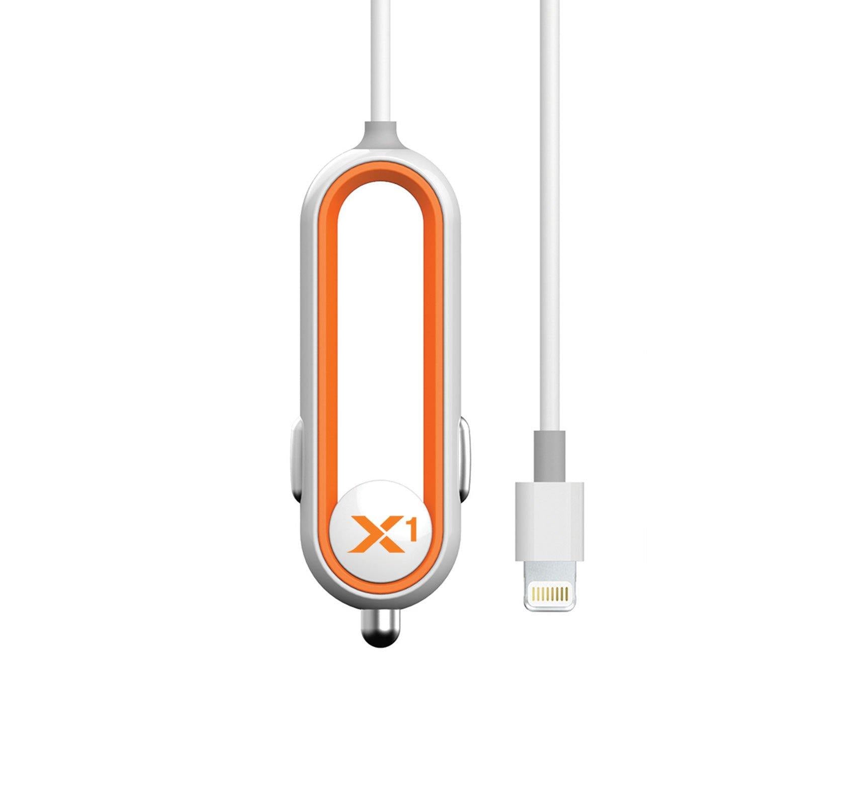 X1 Car Charger with Lightning Connector - Orange - RapidX